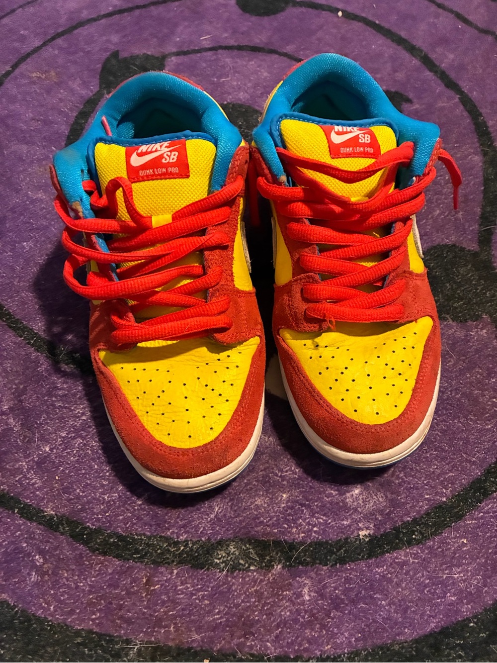Nike SB Dunk Low Pro Kids Skate Shoes - Yellow, Red & Blue